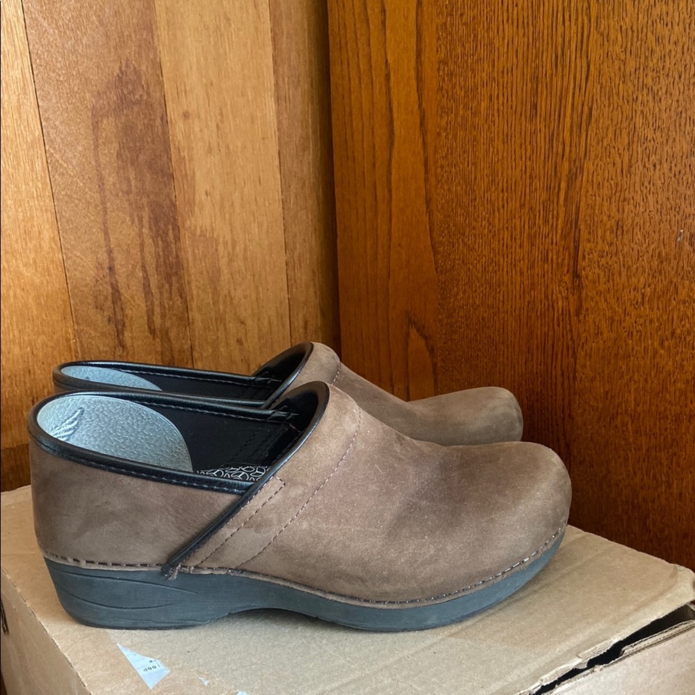 Dansko Suede Brown Slip-On Clogs